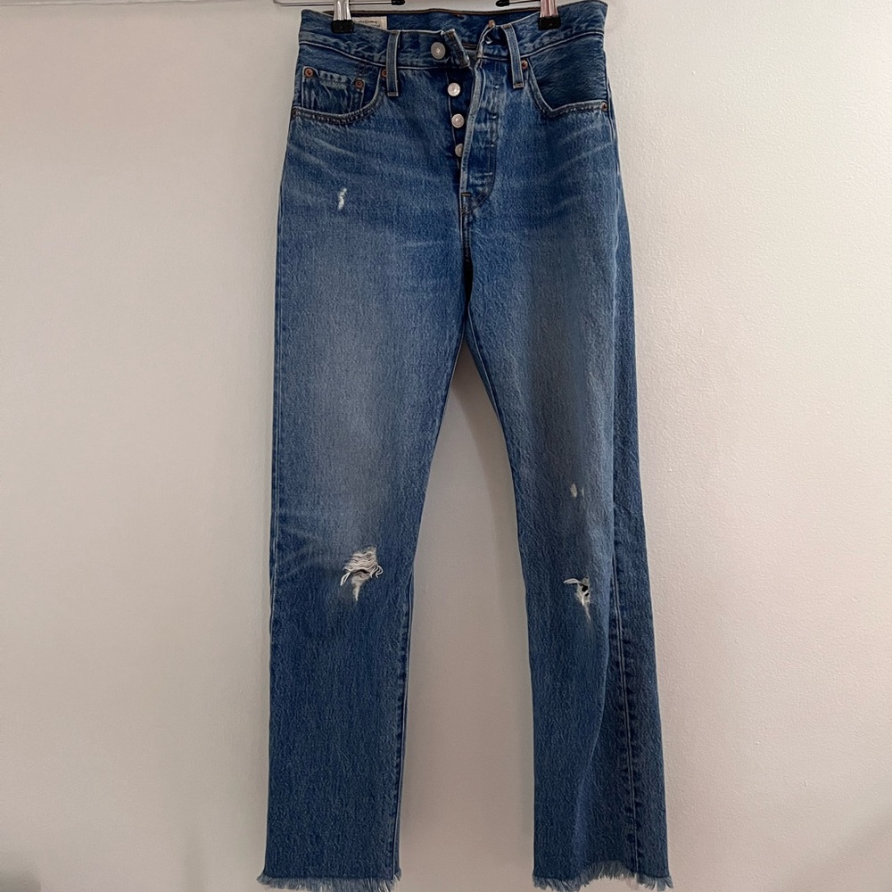 Levi 501 jeans frayed ends